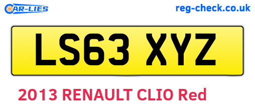 LS63XYZ are the vehicle registration plates.