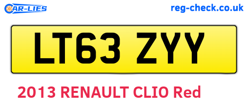 LT63ZYY are the vehicle registration plates.