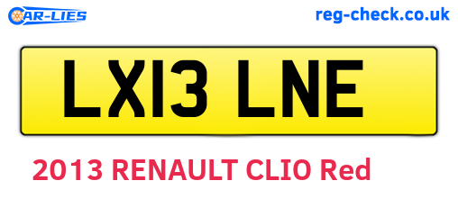 LX13LNE are the vehicle registration plates.
