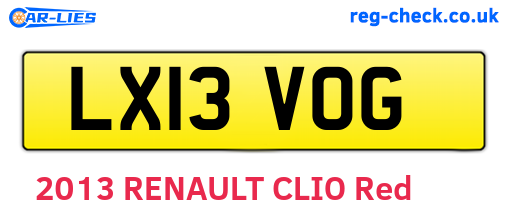 LX13VOG are the vehicle registration plates.