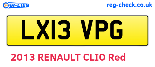 LX13VPG are the vehicle registration plates.