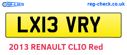 LX13VRY are the vehicle registration plates.