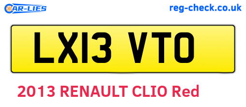 LX13VTO are the vehicle registration plates.