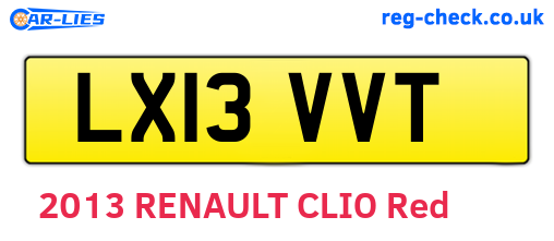 LX13VVT are the vehicle registration plates.