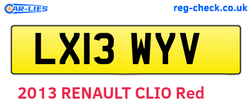 LX13WYV are the vehicle registration plates.
