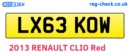 LX63KOW are the vehicle registration plates.