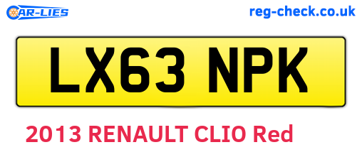 LX63NPK are the vehicle registration plates.