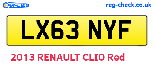LX63NYF are the vehicle registration plates.