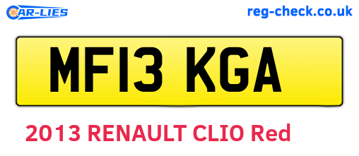MF13KGA are the vehicle registration plates.