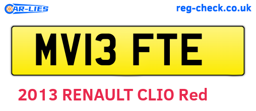 MV13FTE are the vehicle registration plates.