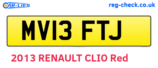 MV13FTJ are the vehicle registration plates.