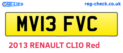 MV13FVC are the vehicle registration plates.