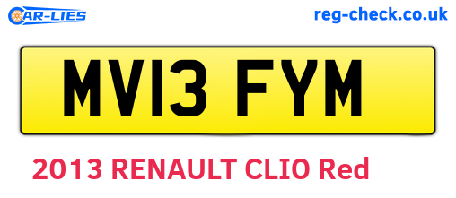 MV13FYM are the vehicle registration plates.