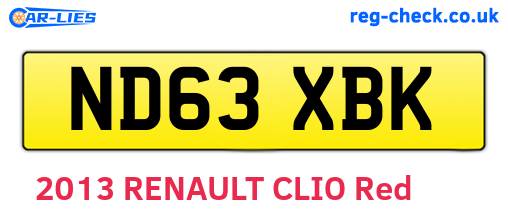 ND63XBK are the vehicle registration plates.