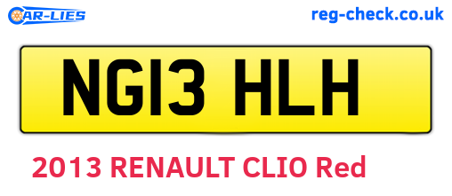 NG13HLH are the vehicle registration plates.