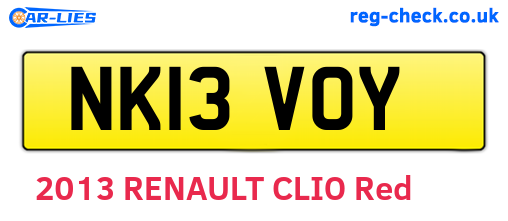 NK13VOY are the vehicle registration plates.