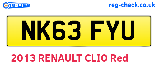 NK63FYU are the vehicle registration plates.