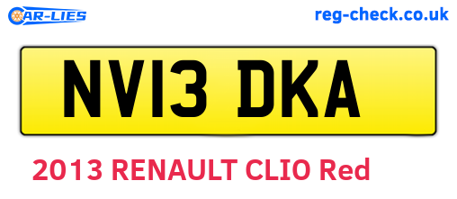NV13DKA are the vehicle registration plates.