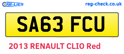 SA63FCU are the vehicle registration plates.