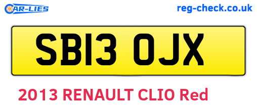 SB13OJX are the vehicle registration plates.