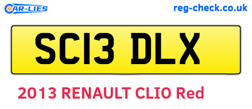 SC13DLX are the vehicle registration plates.