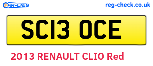 SC13OCE are the vehicle registration plates.