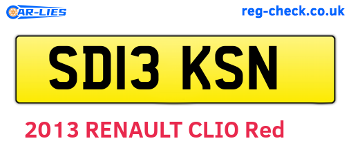 SD13KSN are the vehicle registration plates.