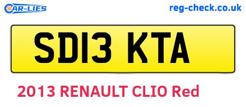 SD13KTA are the vehicle registration plates.
