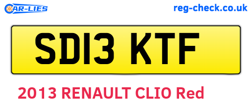 SD13KTF are the vehicle registration plates.
