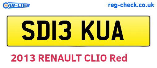 SD13KUA are the vehicle registration plates.