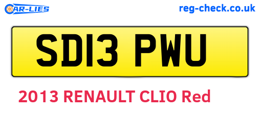 SD13PWU are the vehicle registration plates.
