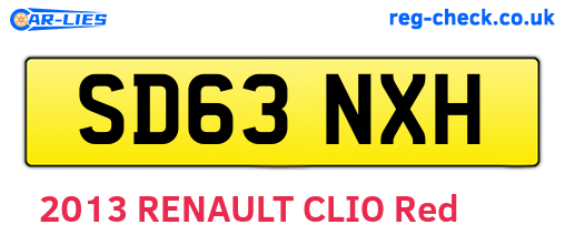 SD63NXH are the vehicle registration plates.