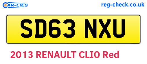 SD63NXU are the vehicle registration plates.