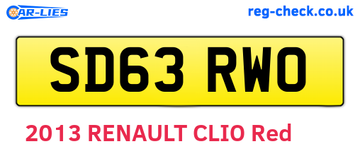 SD63RWO are the vehicle registration plates.