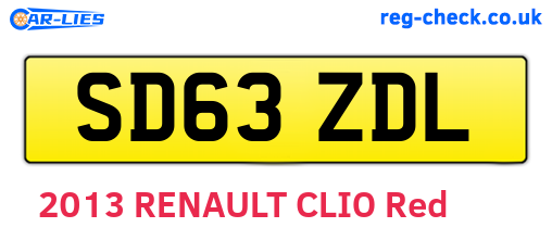 SD63ZDL are the vehicle registration plates.