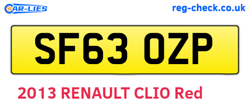 SF63OZP are the vehicle registration plates.
