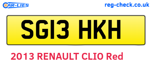 SG13HKH are the vehicle registration plates.