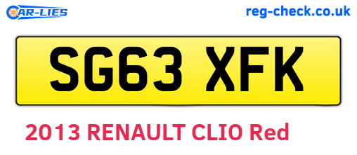SG63XFK are the vehicle registration plates.