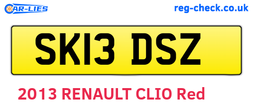 SK13DSZ are the vehicle registration plates.