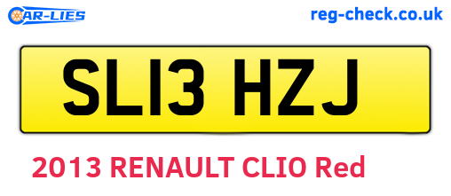 SL13HZJ are the vehicle registration plates.