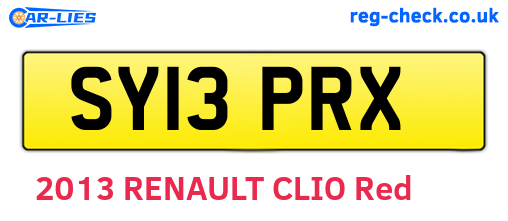 SY13PRX are the vehicle registration plates.