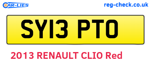 SY13PTO are the vehicle registration plates.