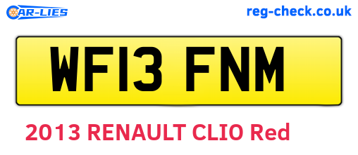 WF13FNM are the vehicle registration plates.