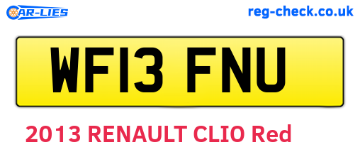 WF13FNU are the vehicle registration plates.