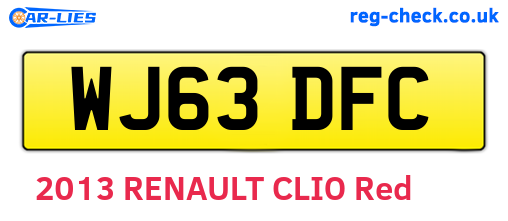 WJ63DFC are the vehicle registration plates.