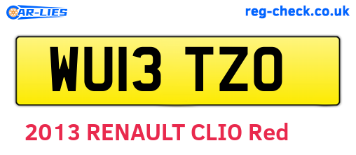 WU13TZO are the vehicle registration plates.