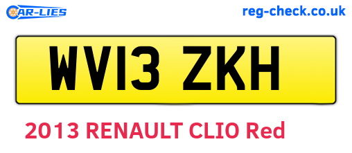 WV13ZKH are the vehicle registration plates.