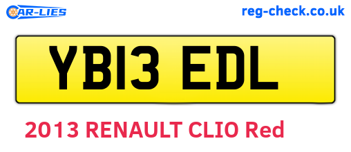 YB13EDL are the vehicle registration plates.