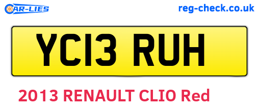 YC13RUH are the vehicle registration plates.