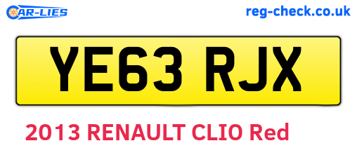 YE63RJX are the vehicle registration plates.